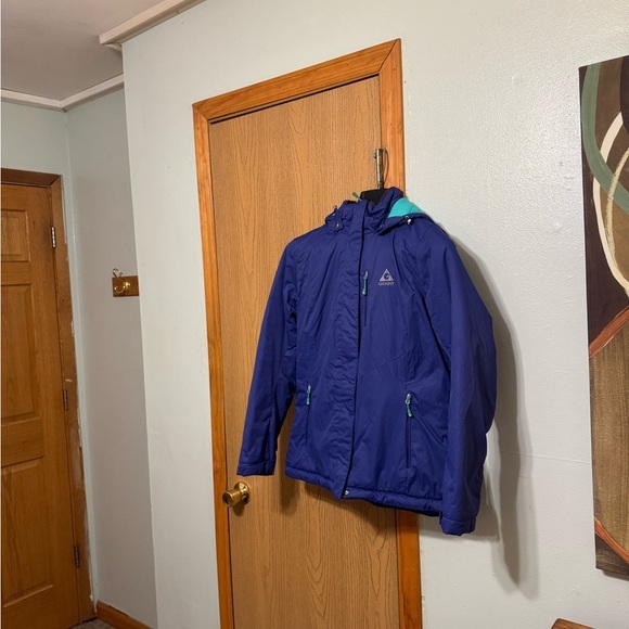 Gerry Weber Jackets & Blazers - Gerry Medium Solid Purple Full-Zip Long Sleeve Hooded Jacket - EUC